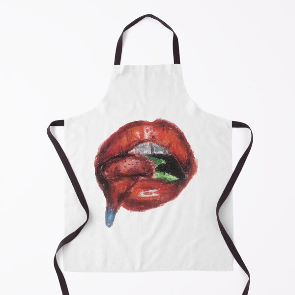 Item preview, cherry red lips handdrawn designed and sold by stickersxbecca.