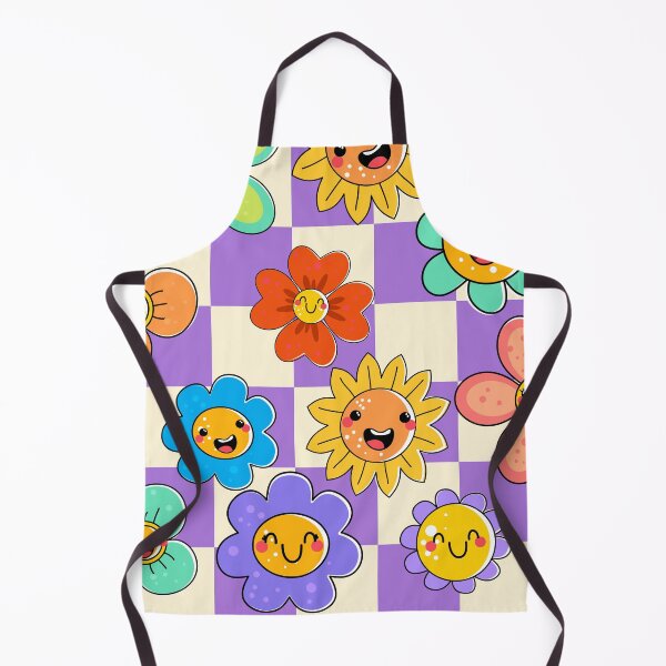 Item preview, Purple Plaid Hippie Floral Smiley designed and sold by MaiZephyr.