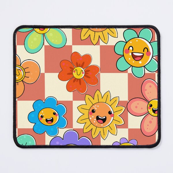 Item preview, Trippy Terracotta Plaid Smiley Floral designed and sold by MaiZephyr.