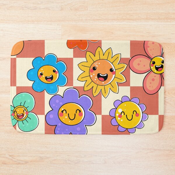 Item preview, Trippy Terracotta Plaid Smiley Floral  designed and sold by MaiZephyr.
