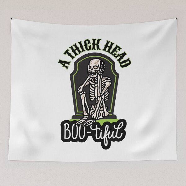 Item preview, A Thick Head Skeleton Boo-tiful Halloween Evergreen designed and sold by 3dozecreations.