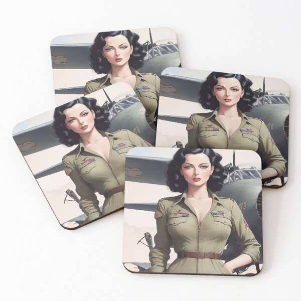 Item preview, Beautiful woman pilot and airplane designed and sold by M-Y-A-R-T-.