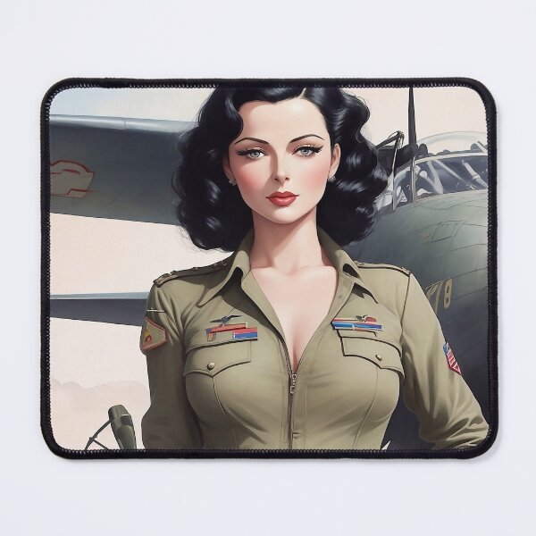 Item preview, Beautiful woman pilot and airplane designed and sold by M-Y-A-R-T-.