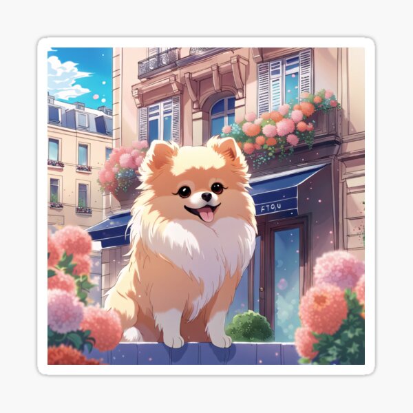 Cute manga beautiful girl posed with cute white pomeranian. - AI Generated  Artwork - NightCafe Creator