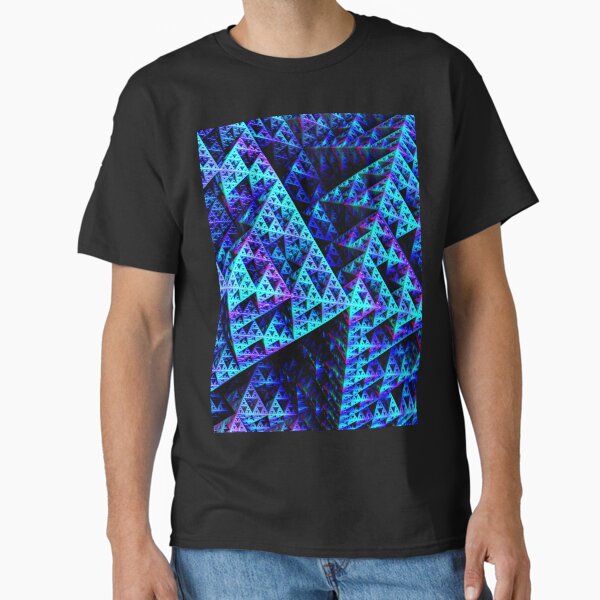 Item preview, "Cool Blue" Sierpinski Triangle Fractal Art Print designed and sold by ChaosEmporium.