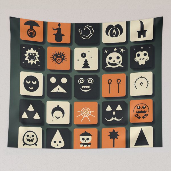 Item preview, Minimal Halloween icon set black, white,orange designed and sold by Sunakokookkook.