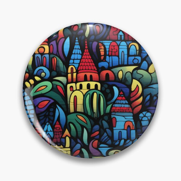 Artikelvorschau, Buntes Fantasiemuster orange blau rot grün türkis gelb Ornamente entworfen und verkauft von G-M-Designs.
