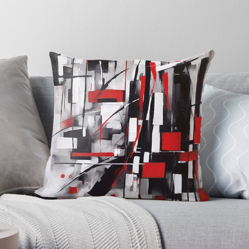 Decorative Red And Black Throw Pillow for Sale by FantasySkyArt