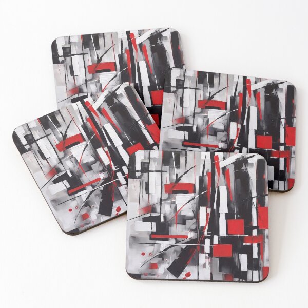 Item preview, Abstract black and white and red designed and sold by M-Y-A-R-T-.