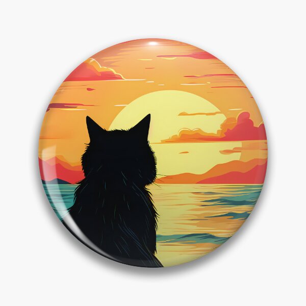 Item preview, black cat - RiGatto looking at the sunset designed and sold by LiveForever.