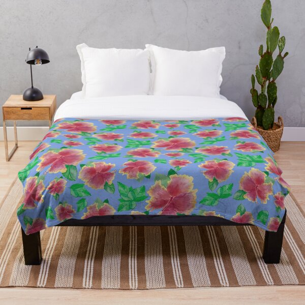 Item preview, Blue Tequila Sunrise Hibiscus Flower Pattern Pieretto designed and sold by Pieretto.