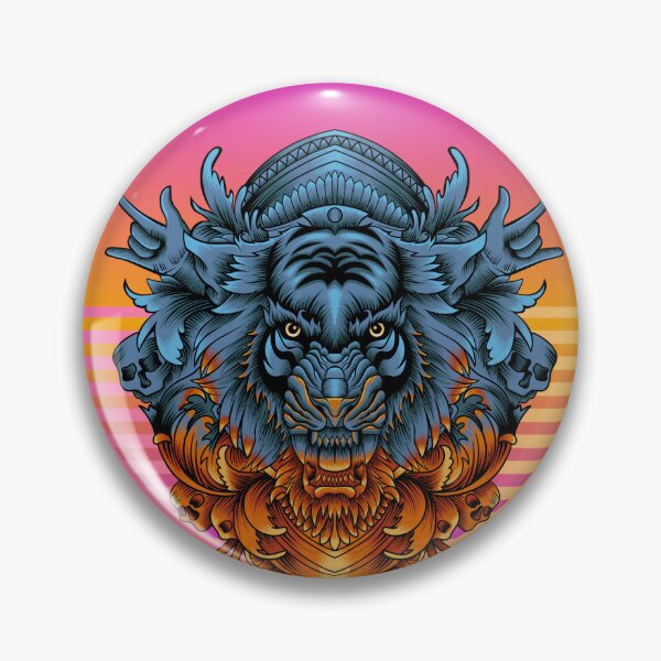 Item preview, Black Tiger Head Illustration T-Shirt designed and sold by Bhakta888.