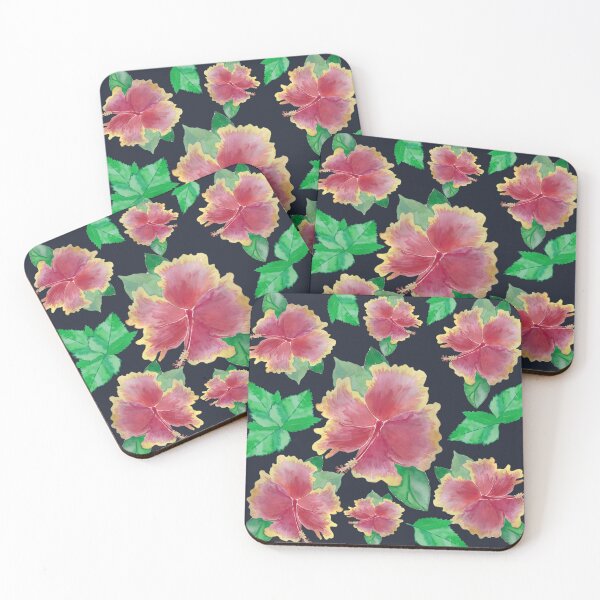 Item preview, Dark Blue Tequila Sunrise Hibiscus Flower Pattern Pieretto designed and sold by Pieretto.