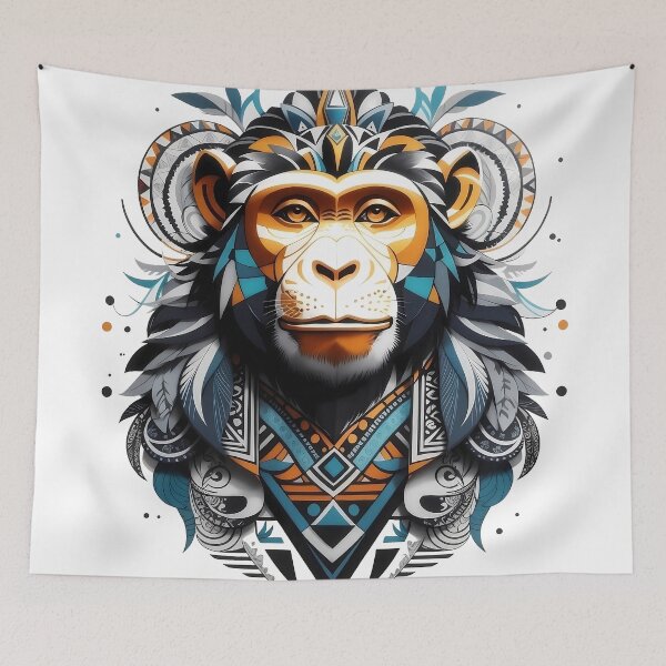 Item preview, Tribal monkey spirit logo designed and sold by Laufer15.