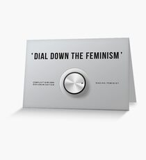 Tarjeta de felicitación Marque abajo el feminismo (inglés)