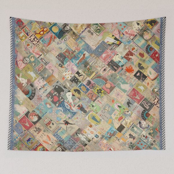 Item preview, vintage asian matchbox collage designed and sold by Starsystem.