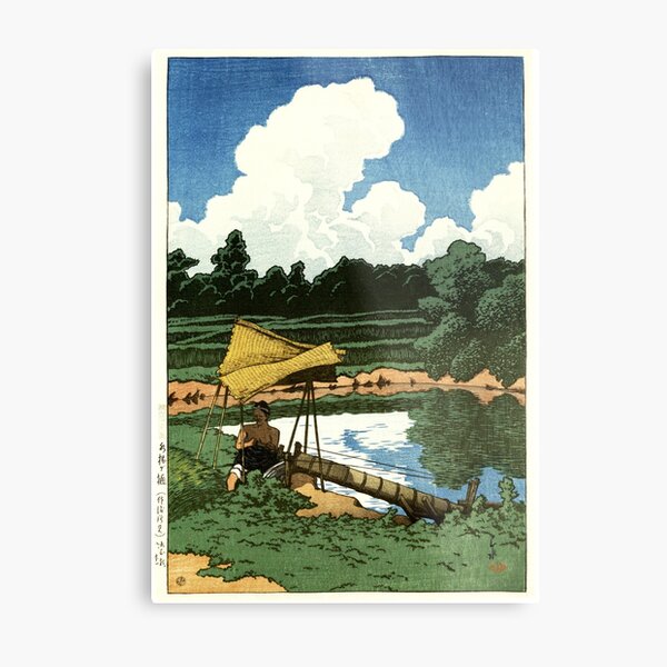 Hasui Kawase - Irrigation, As Seen in Sado Metal Print