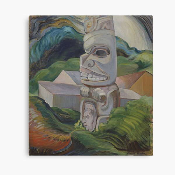 Emily Carr,A Skidegate Beaver Pole Canvas Print