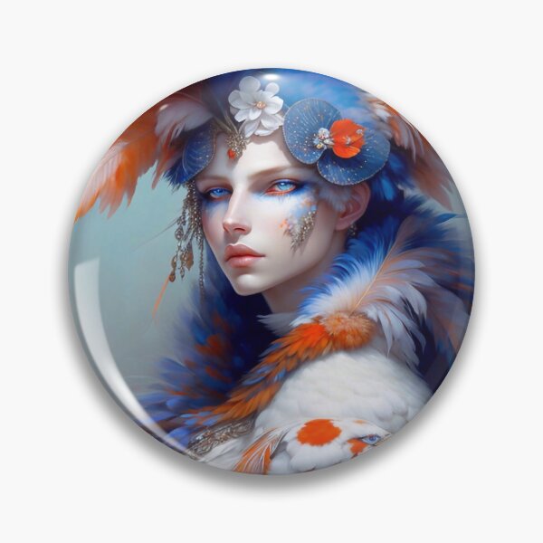 Item preview, Harlequin with orange feathers designed and sold by m-y-A-I-A-R-T-.