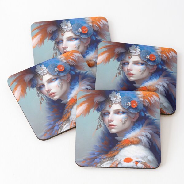 Item preview, Harlequin with orange feathers designed and sold by M-Y-A-R-T-.