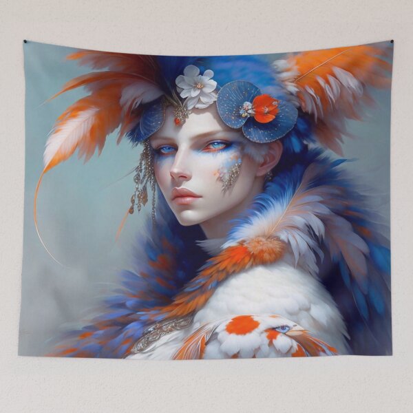 Item preview, Harlequin with orange feathers designed and sold by M-Y-A-R-T-.