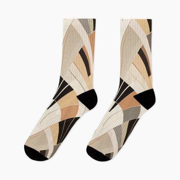 Item preview, Retro Scandi: '70s-Inspired Multilayered Art Deco in Beige and Black T-Shirt designed and sold by midmonty.