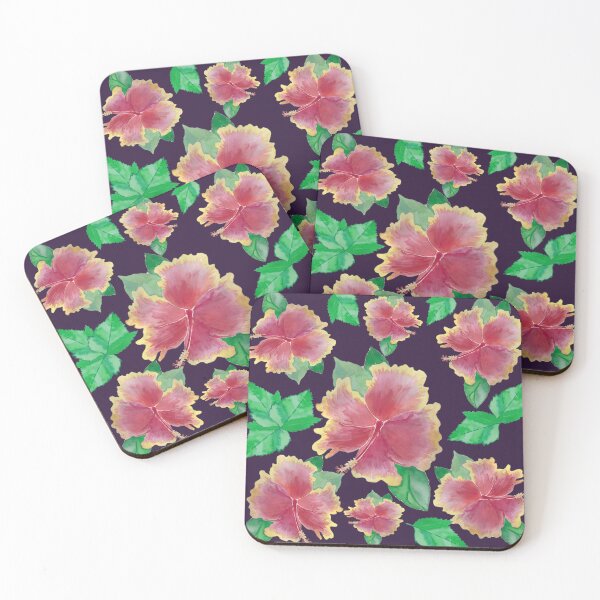 Item preview, Blackcurrant Tequila Sunrise Hibiscus Flower Pattern Pieretto designed and sold by Pieretto.