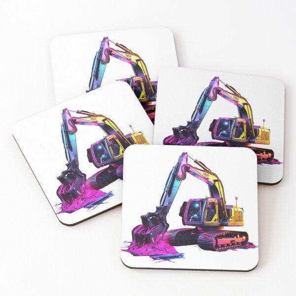 Item preview, neon excavator no 1  designed and sold by Sylwia Kuc.