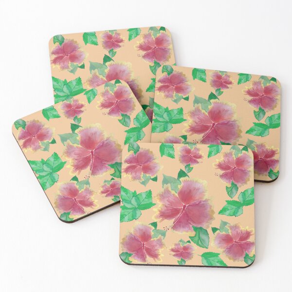 Item preview, Soft Orange Tequila Sunrise Hibiscus Flower Pattern Pieretto designed and sold by Pieretto.