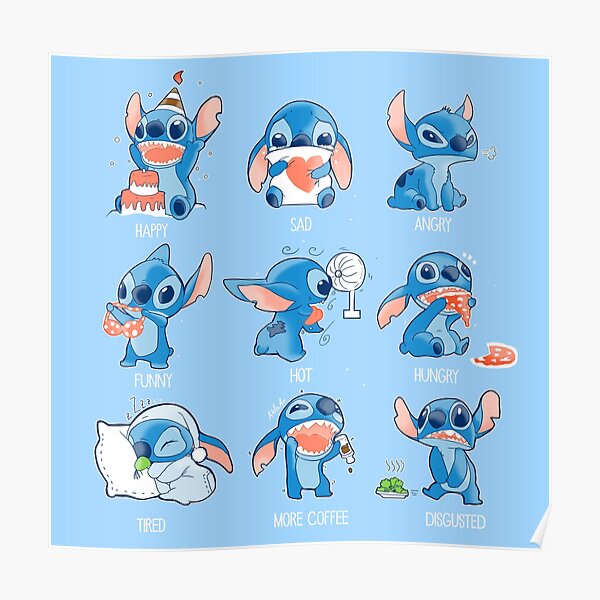 Stitch emoticon! Poster