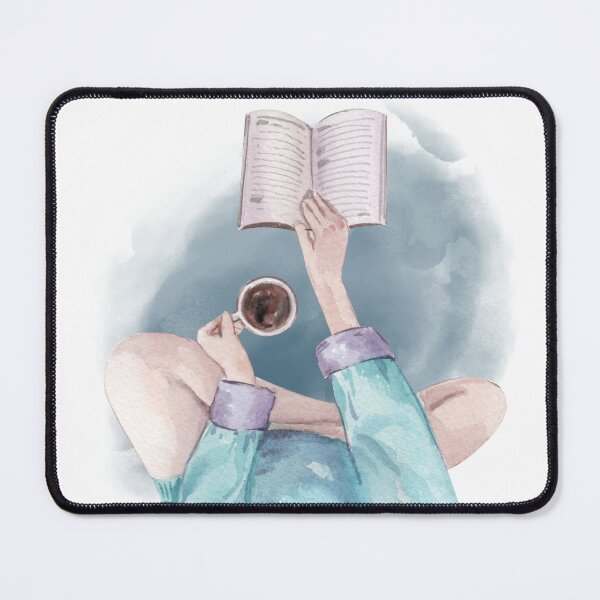 Item preview, A girl holding a cup of coffee while reading a book designed and sold by drsaver.