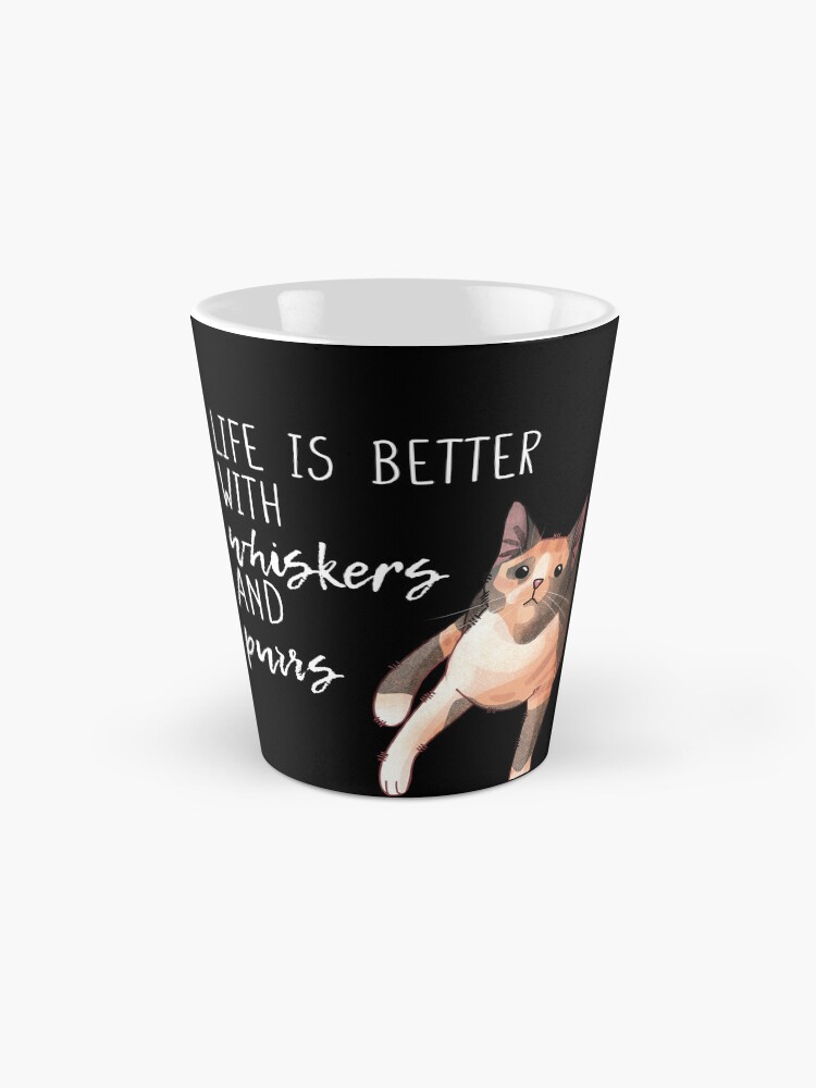 Thumbnail 2 of 4, Coffee Mug, Life is better with… - Cute Calico cat designed and sold by FelineEmporium.
