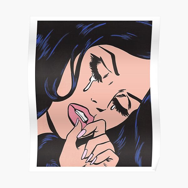 Black Hair Crying Poster