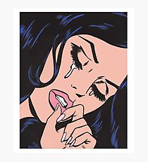 Black Hair Crying Photographic Print