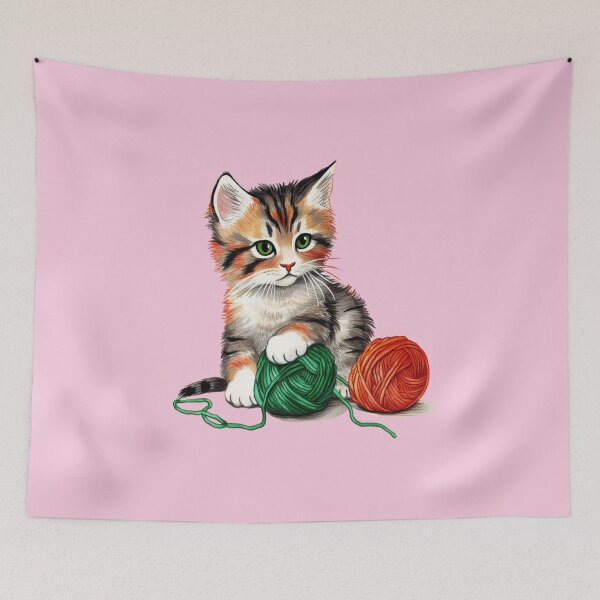Item preview, Adorable Calico Cat Artistry Meets Crochet Yarn designed and sold by AlienSkinEyes.