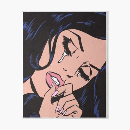 Black Hair Crying Art Board Print