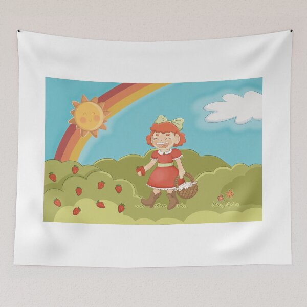 Item preview, Girl picking strawberries designed and sold by moonggi.