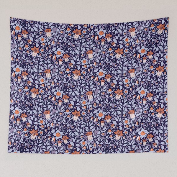 Item preview, Belladonna, deadly nightshade, flowers, pattern, violet, purple, orange, lavender, apricot designed and sold by Katj-A-Studio.