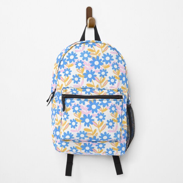 Item preview, Daisies in Bloom 2. Cobalt Blue, Pink, Yellow on white designed and sold by Dominiquevari.