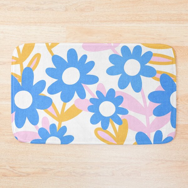 Item preview, Daisies in Bloom 2. Cobalt Blue, Pink, Yellow on white designed and sold by Dominiquevari.