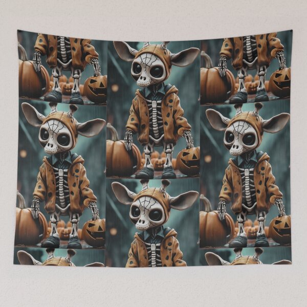 Item preview, a cool giraffe wearing a halloween skeleton suit designed and sold by Pelzi100.