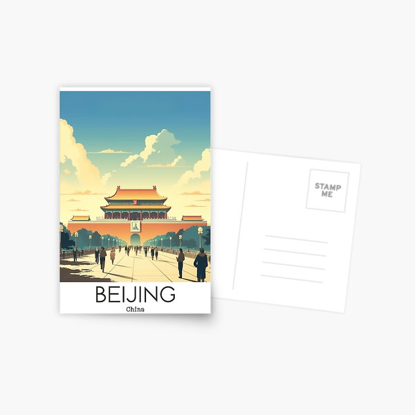 Item preview, A Vintage Travel Illustration of Beijing - China designed and sold by GoodOldVintage.