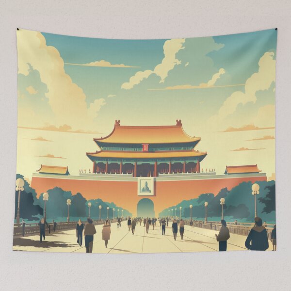 Item preview, A Vintage Travel Illustration of Beijing - China designed and sold by GoodOldVintage.
