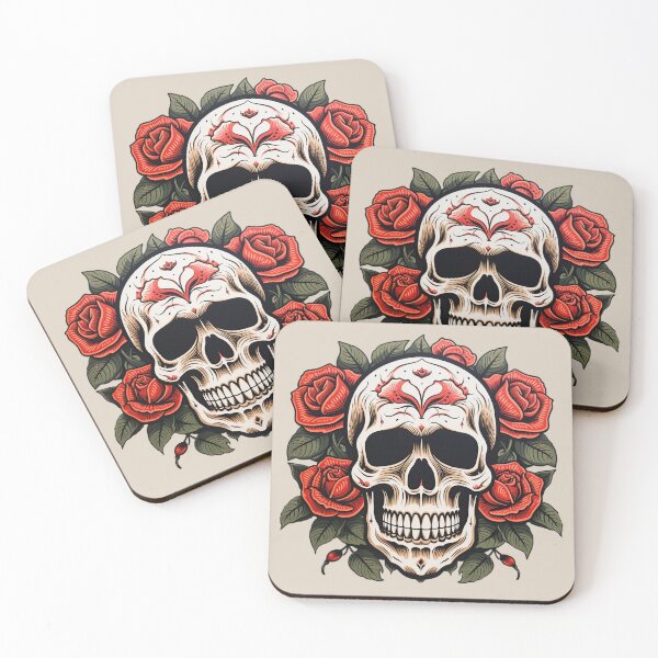 Item preview, Skull with roses designed and sold by EdgarJake.