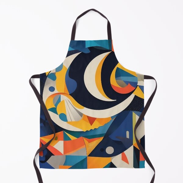 Item preview, Cubist Crescent Luminescence - Geometric Nightfall in Artistic Harmony designed and sold by Freak-Scene.