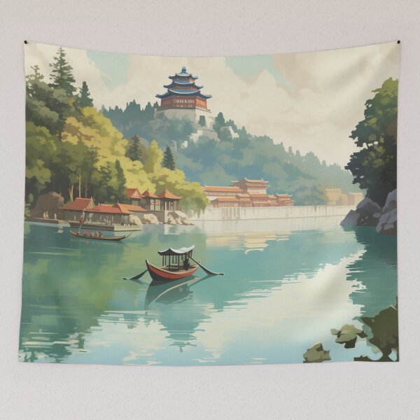 Item preview, A Vintage Travel Illustration of Beijing - China designed and sold by GoodOldVintage.