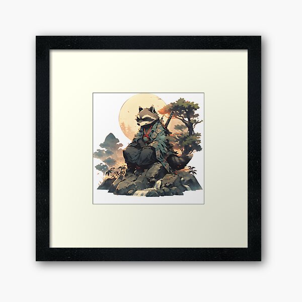 Item preview, Japanese Raccoon designed and sold by Yana Grech.
