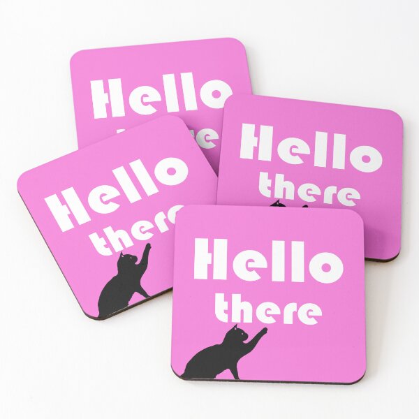 Item preview, Hello There - cat, cute cat, funny cat design - pink designed and sold by artyfartypants.