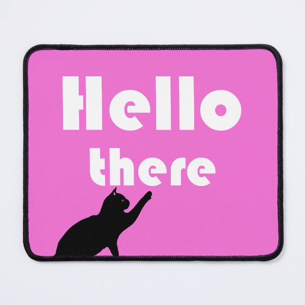 Item preview, Hello There - cat, cute cat, funny cat design - pink designed and sold by artyfartypants.
