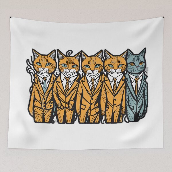 Item preview, Feline Elegance: Suits and Whiskers Art Collection designed and sold by FashionRex.